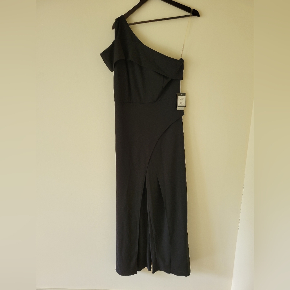 NWT Marina Black One Shoulder Jumpsuit - Picture 2 of 14